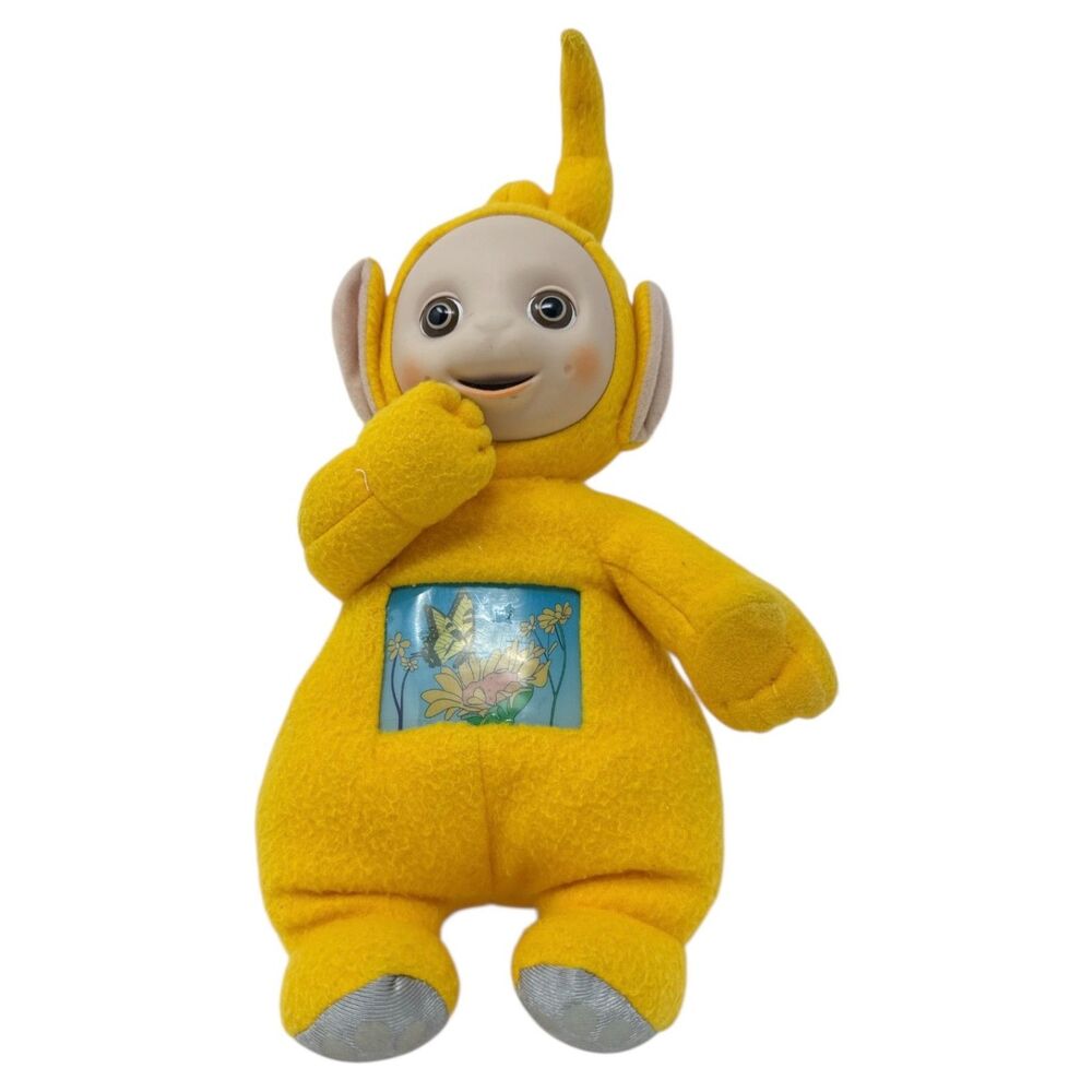 Teletubbies Laa Laa Tummy glow Plush doll vintage 1998 14 inch stuffy light up